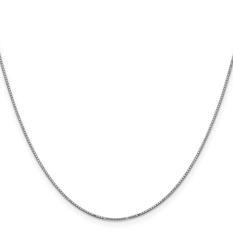 14k White Gold .9mm Box with Spring Ring Clasp Chain Children's Necklace