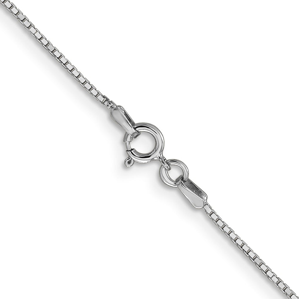 14k White Gold .9mm Box with Spring Ring Clasp Chain Children's Necklace