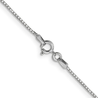 14k White Gold .9mm Box with Spring Ring Clasp Chain Children's Necklace