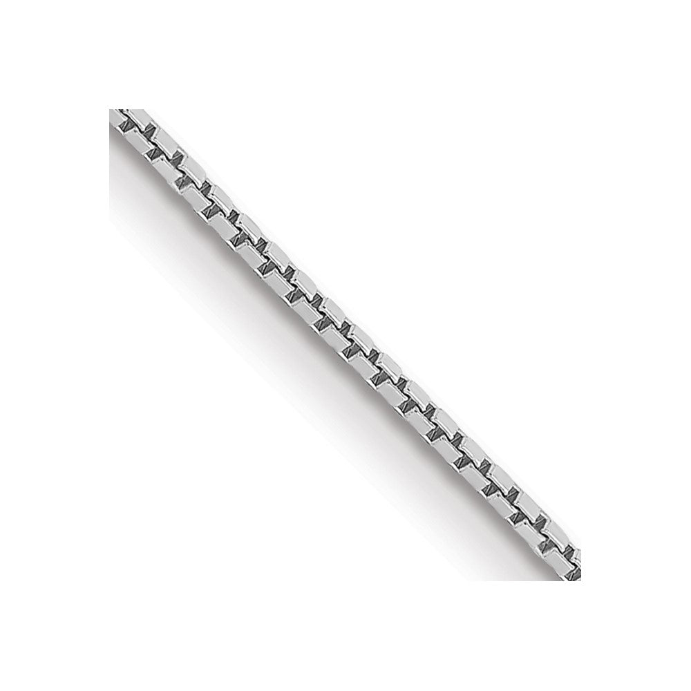 14k White Gold .9mm Box with Spring Ring Clasp Chain Children's Necklace