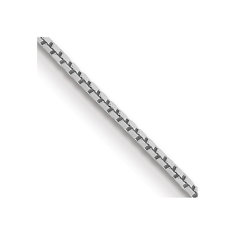 14k White Gold .9mm Box with Spring Ring Clasp Chain Children's Necklace