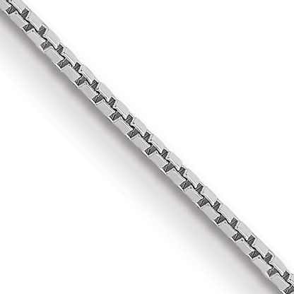 14K White Gold 14 Inch .9mm Box With Spring Ring Clasp Chain