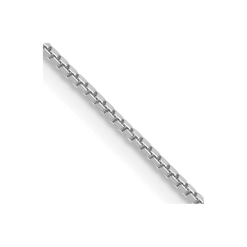 14K White Gold 24 Inch .9mm Box With Lobster Clasp Chain Necklace