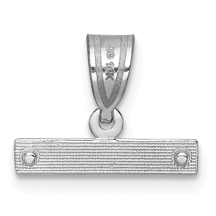 14k White Gold 14kw Large Brushed Diamond Cut Number Top Charm