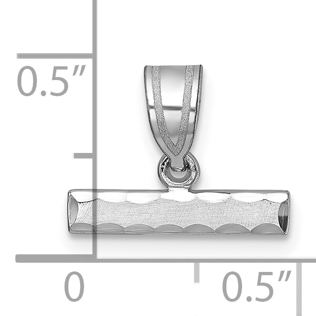 14k White Gold 14kw Large Brushed Diamond Cut Number Top Charm