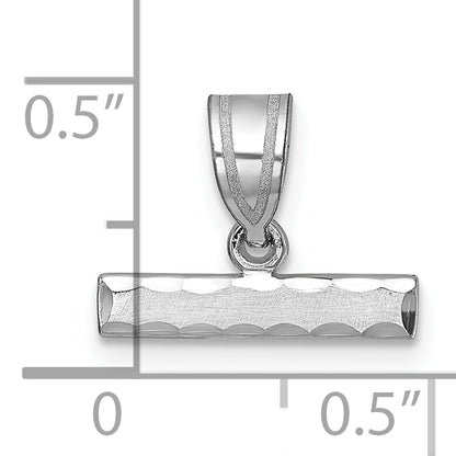14k White Gold 14kw Large Brushed Diamond Cut Number Top Charm