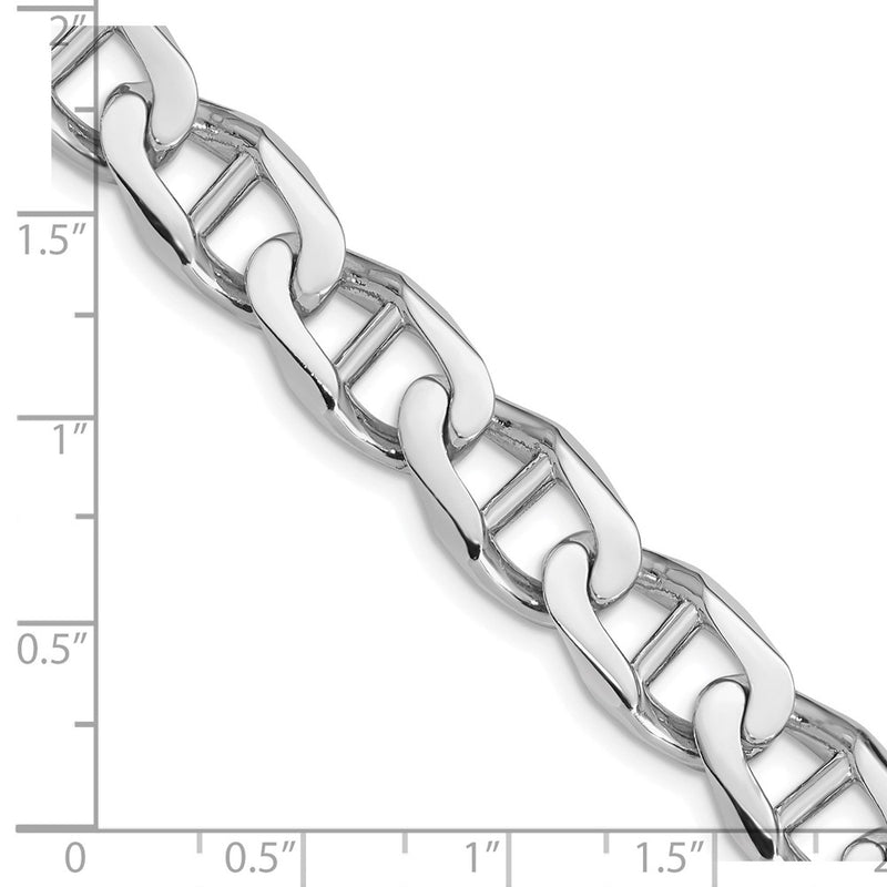 14k White Gold 10.3mm Hand-Polished Anchor Link Chain Necklace