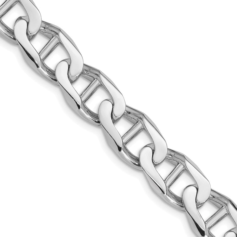 14k White Gold 10.3mm Hand-Polished Anchor Link Chain Necklace