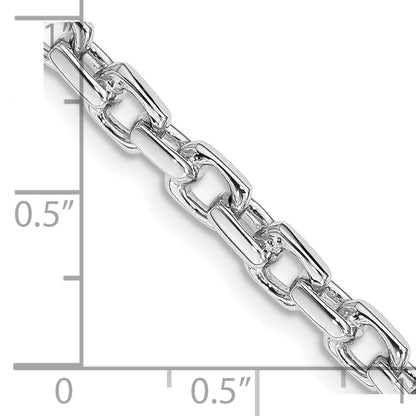 Solid 14K White Gold 9 inch 4.6mm Hand Polished Fancy Link with Fancy Lobster Clasp Chain Bracelet