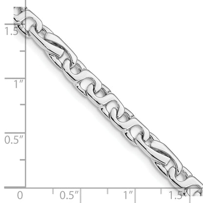 Solid 14K White Gold 9 inch 5.8mm Hand Polished Fancy Link with Fancy Lobster Clasp Bracelet