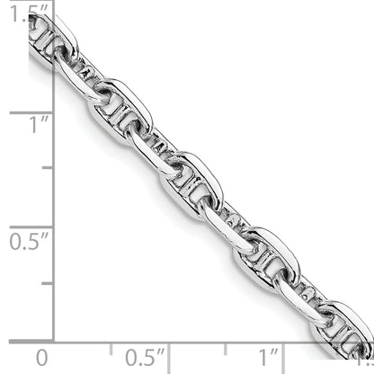 Solid 14K White Gold 7.5 inch 5.1mm Hand Polished Fancy Link with Lobster Clasp Bracelet