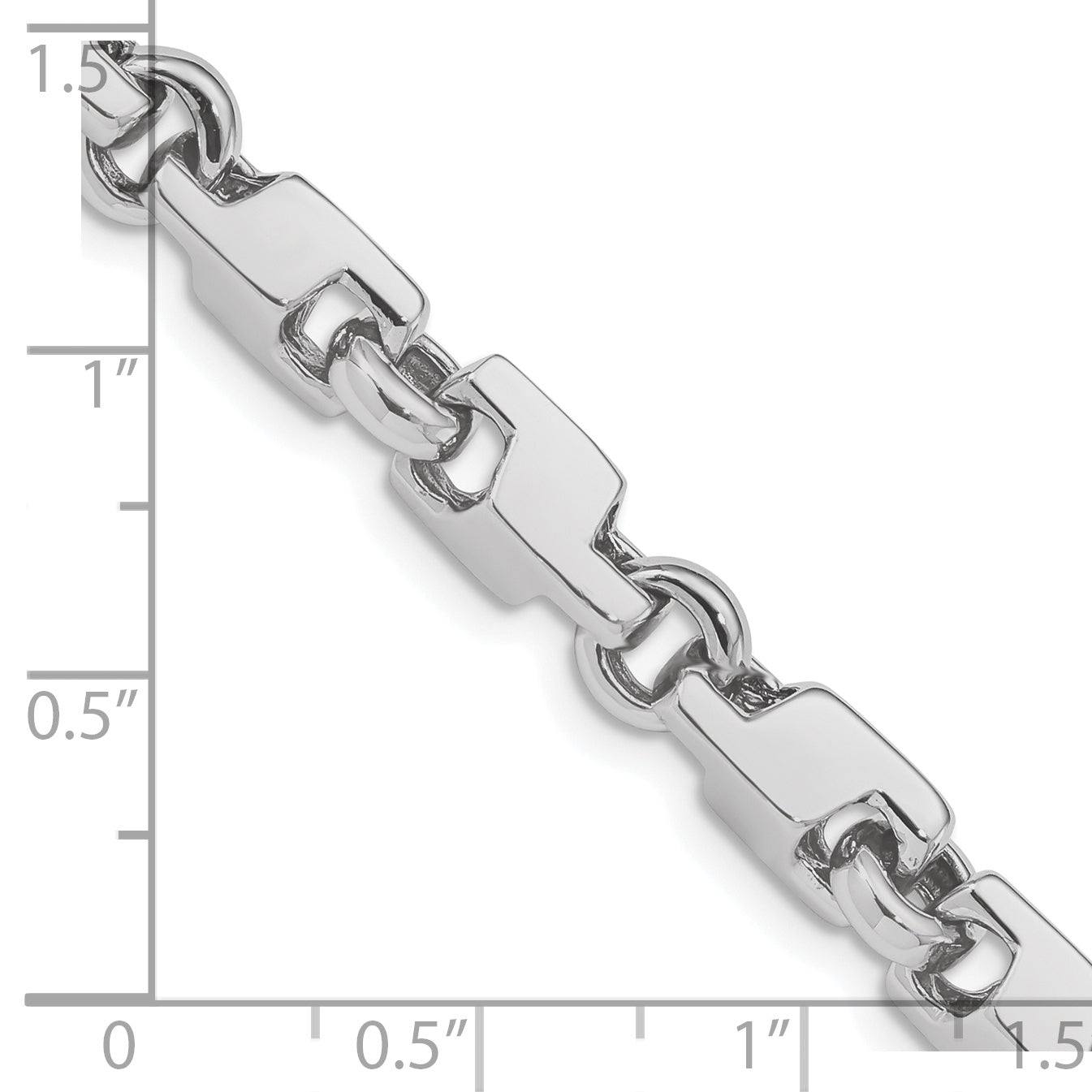 Solid 14K White Gold 22 inch 6.6mm Hand Polished Fancy Link with Fancy Lobster Clasp Chain Necklace