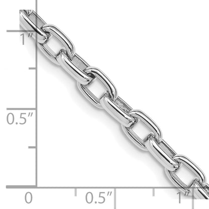 Solid 14K White Gold 7.5 inch 5mm Hand Polished Fancy Link with Lobster Clasp Bracelet