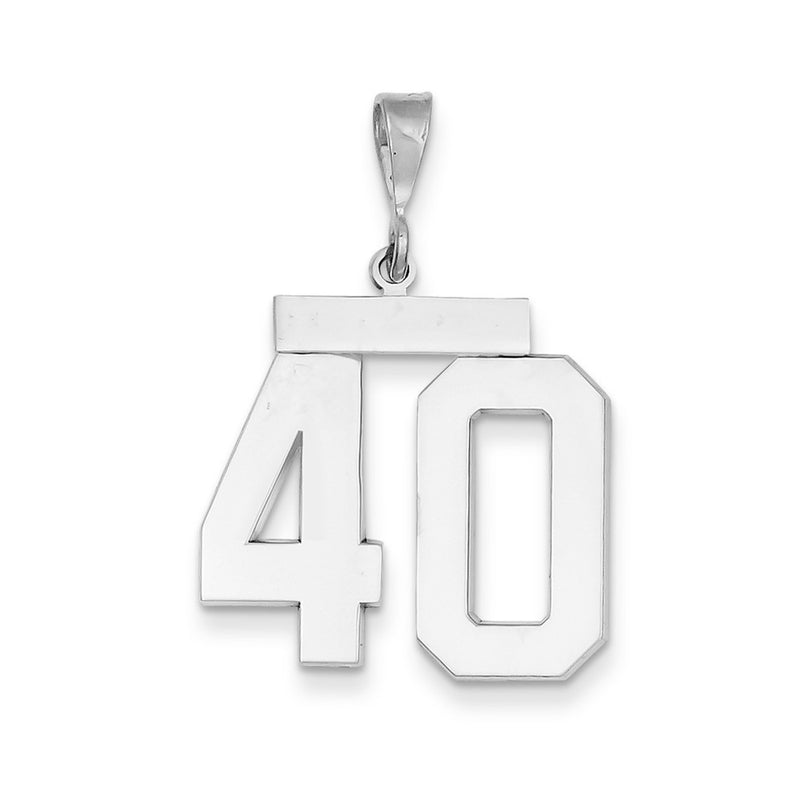 10K White Gold 10Kw Large Polished Number 40 Charm