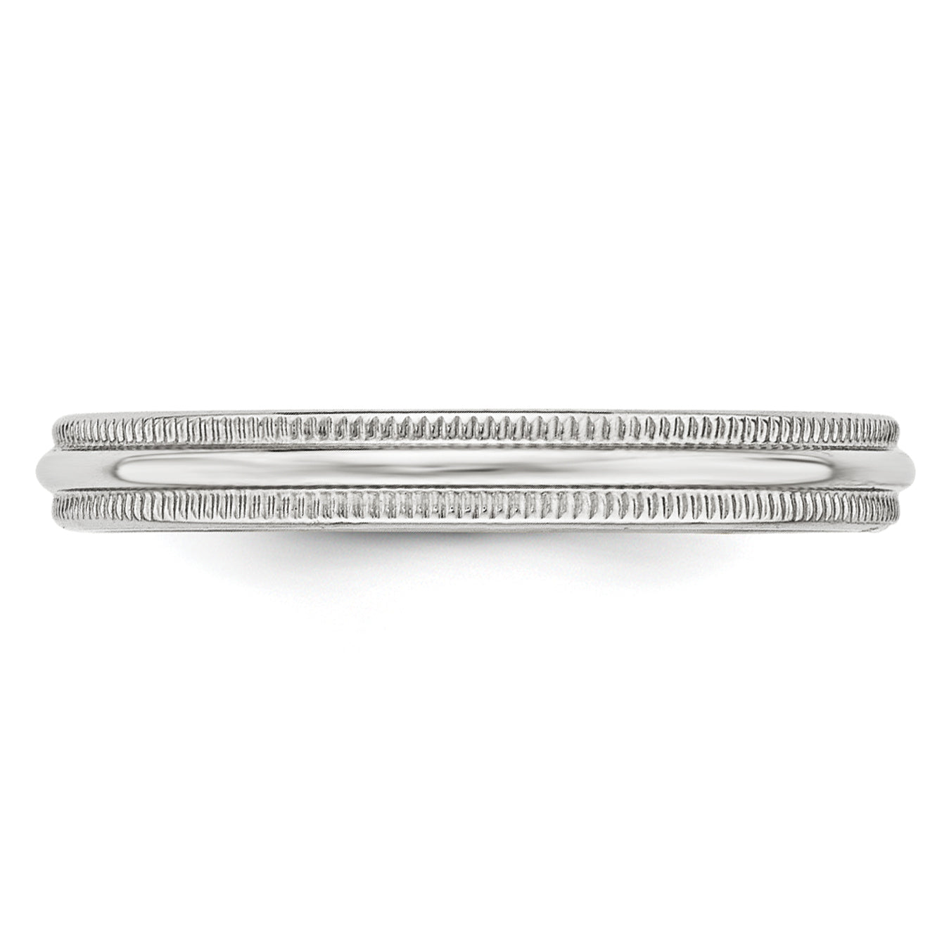 Solid 10K White Gold 3mm Milgrain Half Round Men's/Women's Wedding Band Ring Size 13