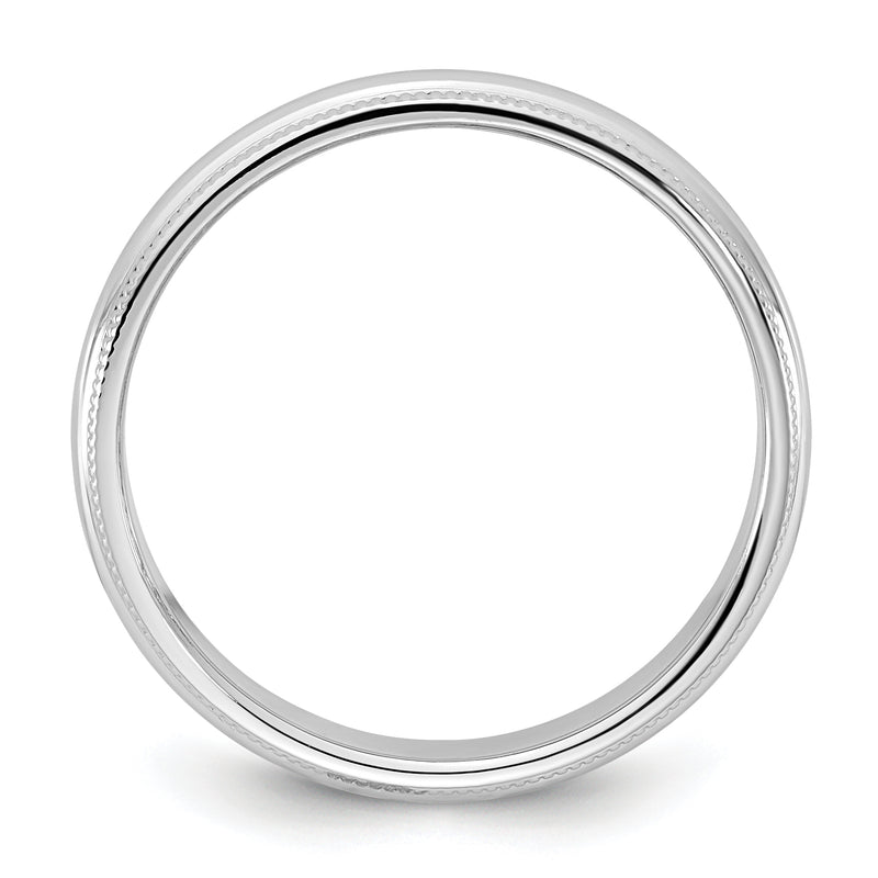 10K White Gold 10Kw 3.5mm Milgrain Half Round Band Size 11