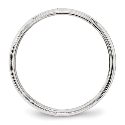 14k White Gold 4mm Milgrain Half Round Wedding Band Ring
