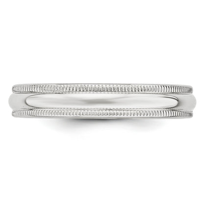 Solid 14K Yellow Gold White Gold 4mm Milgrain Men's/Women's Wedding Band Ring Size 10