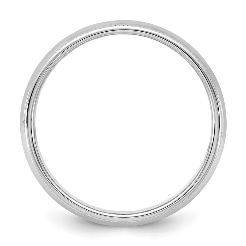10K White Gold 10Kw 5.5mm Milgrain Half Round Band Size 11.5