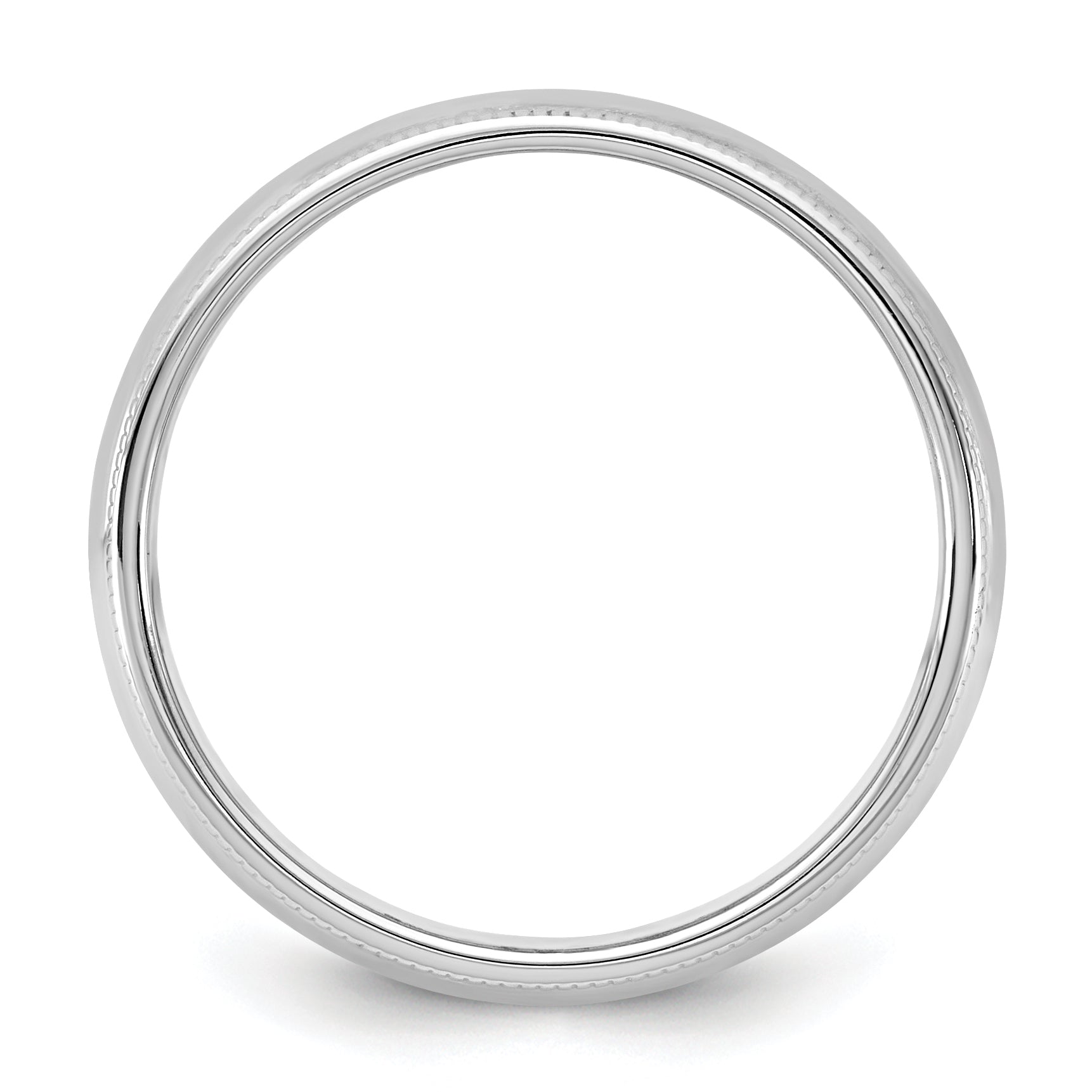 10K White Gold 10Kw 5.5mm Milgrain Half Round Band Size 4.5