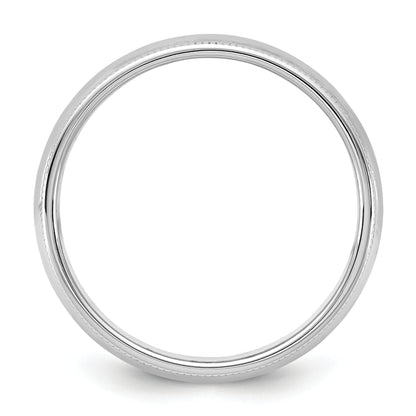 10K White Gold 10Kw 5.5mm Milgrain Half Round Band Size 4.5