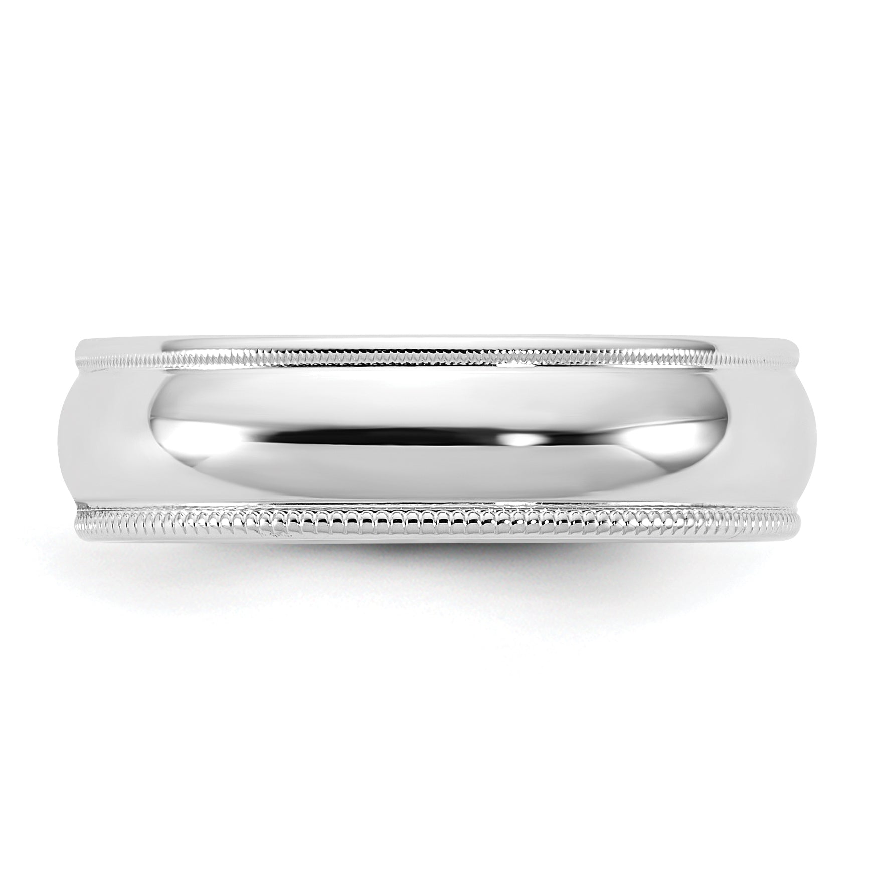 10K White Gold 10Kw 5.5mm Milgrain Half Round Band Size 4.5