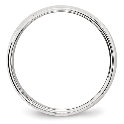 10k White Gold 6mm Milgrain Half Round Wedding Band Ring