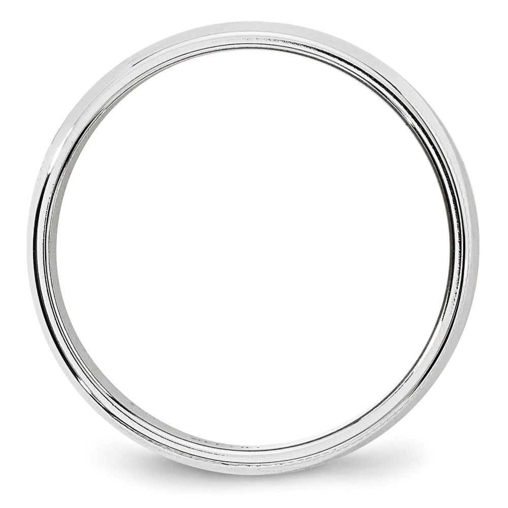 18k White Gold 6mm Milgrain Half Round Wedding Band Ring