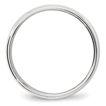 18k White Gold 6mm Milgrain Half Round Wedding Band Ring