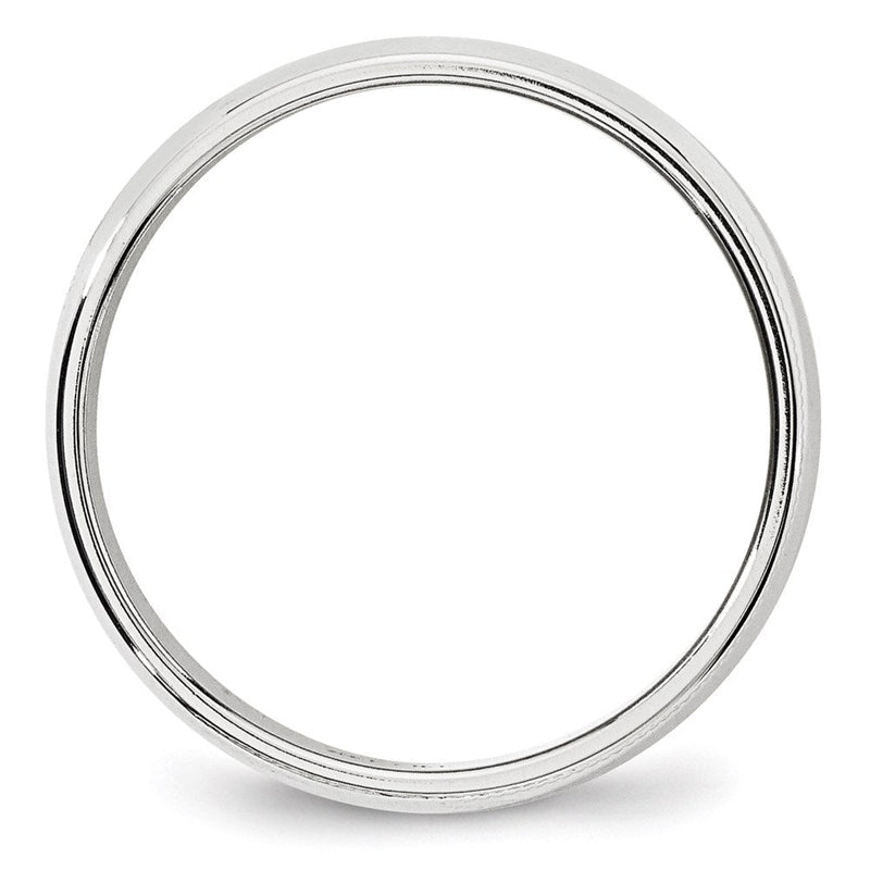 18k White Gold 6mm Milgrain Half Round Wedding Band Ring