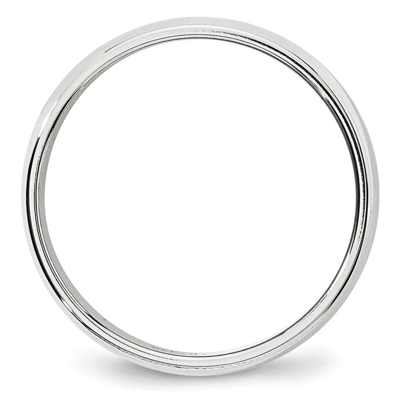 14k White Gold 6mm Milgrain Half Round Wedding Band Ring