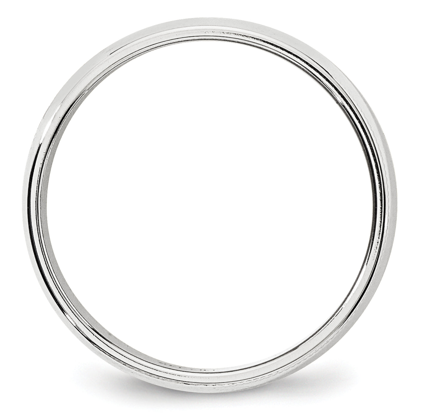Solid 14K White Gold 6mm Milgrain Half Round Men's/Women's Wedding Band Ring Size 13.5
