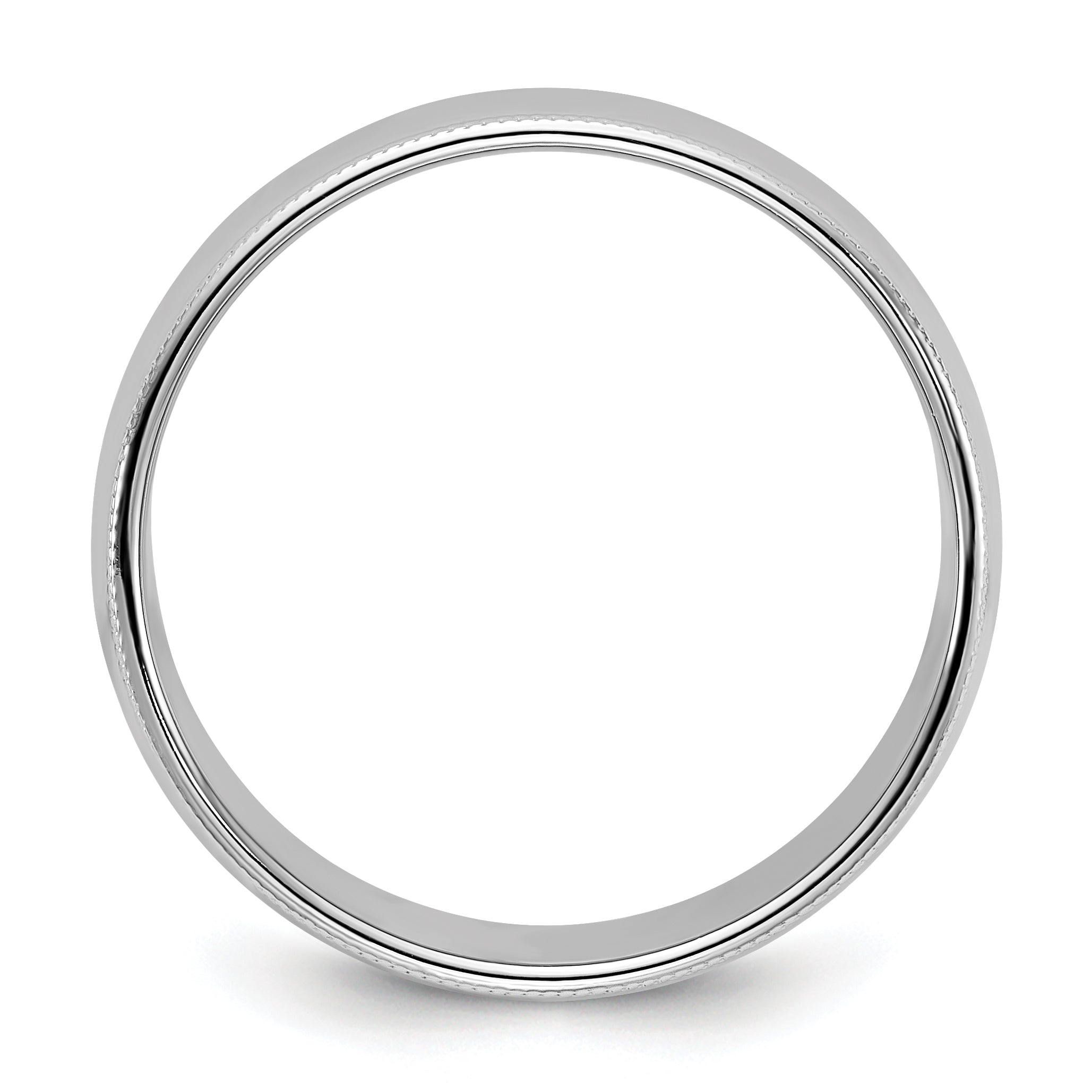 Solid 14K White Gold 8mm Milgrain Half Round Men's/Women's Wedding Band Ring Size 11