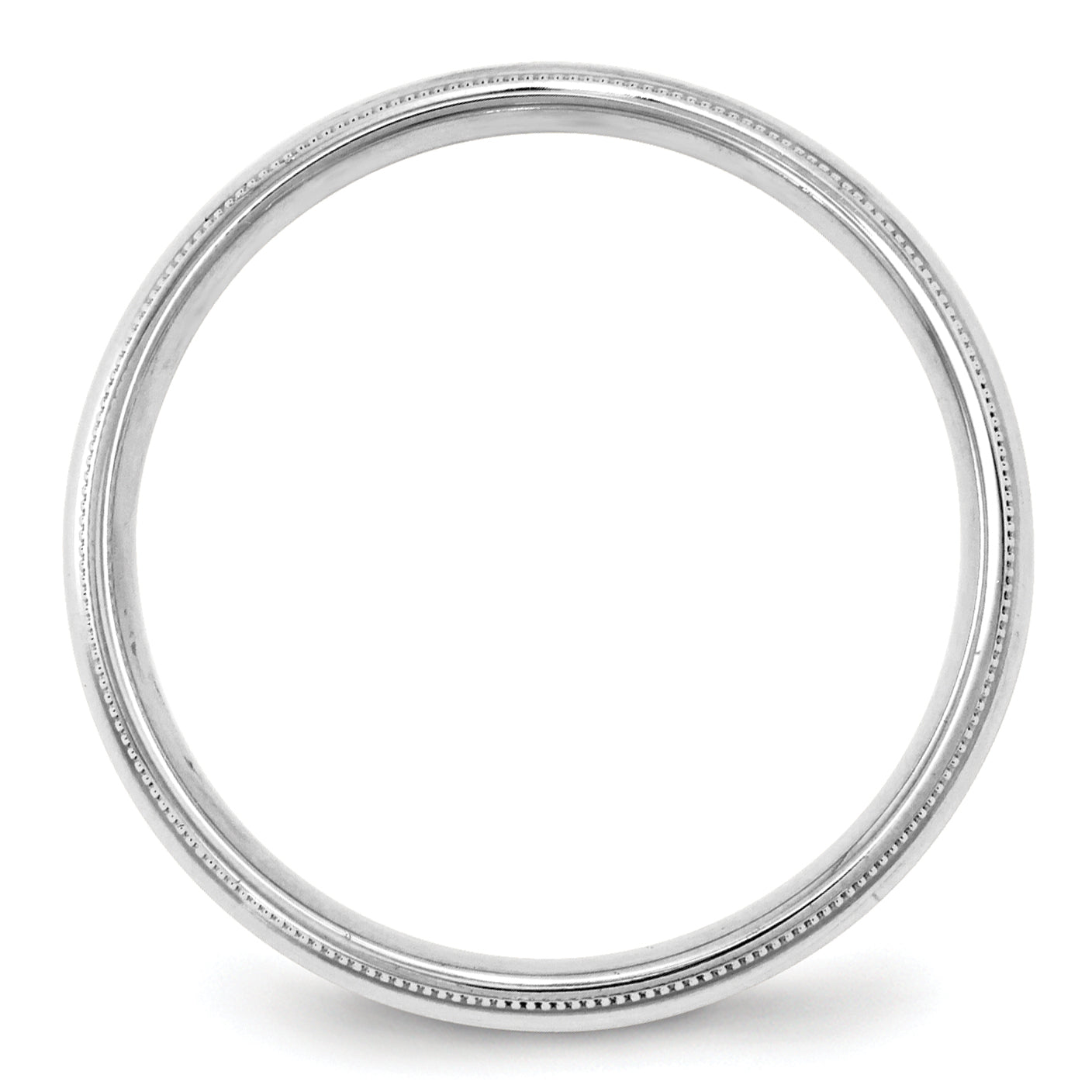 Solid 10K White Gold 4mm Milgrain Comfort Fit Men's/Women's Wedding Band Ring Size 5.5