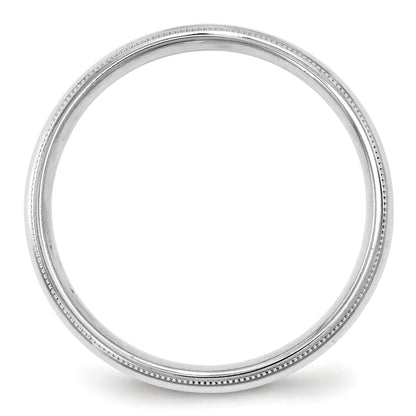 Solid 10K White Gold 4mm Milgrain Comfort Fit Men's/Women's Wedding Band Ring Size 5.5