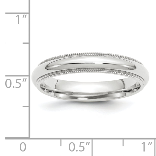 Solid 10K White Gold 4mm Milgrain Comfort Fit Men's/Women's Wedding Band Ring Size 5.5