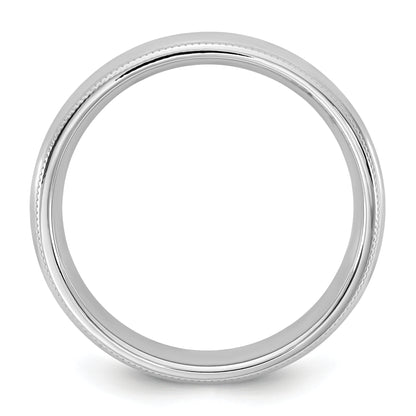 10K White Gold 10Kw 4.5mm Milgrain Comfort Fit Band Size 5.5