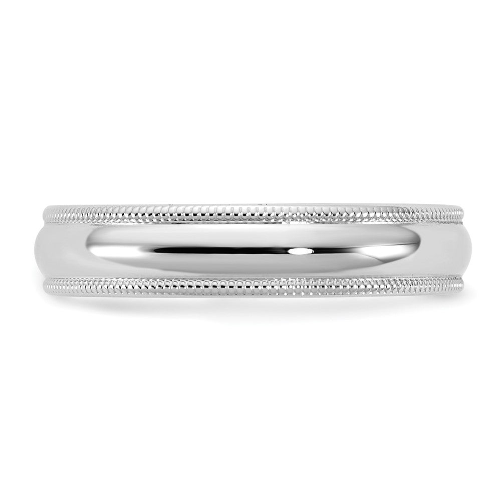 14K White Gold 4.5mm Milgrain Comfort Fit Band