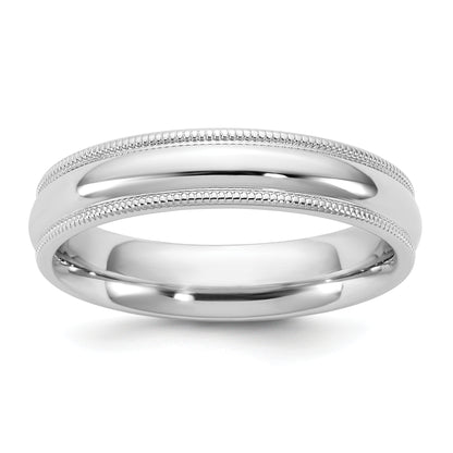 10K White Gold 10Kw 4.5mm Milgrain Comfort Fit Band Size 5.5