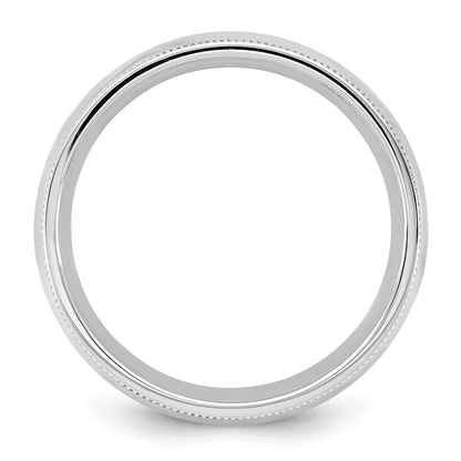 10K White Gold 10Kw 5.5mm Milgrain Comfort Fit Band Size 12.5