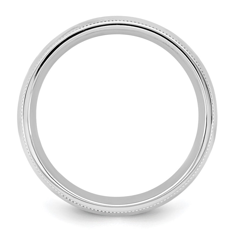 10K White Gold 10Kw 5.5mm Milgrain Comfort Fit Band Size 7