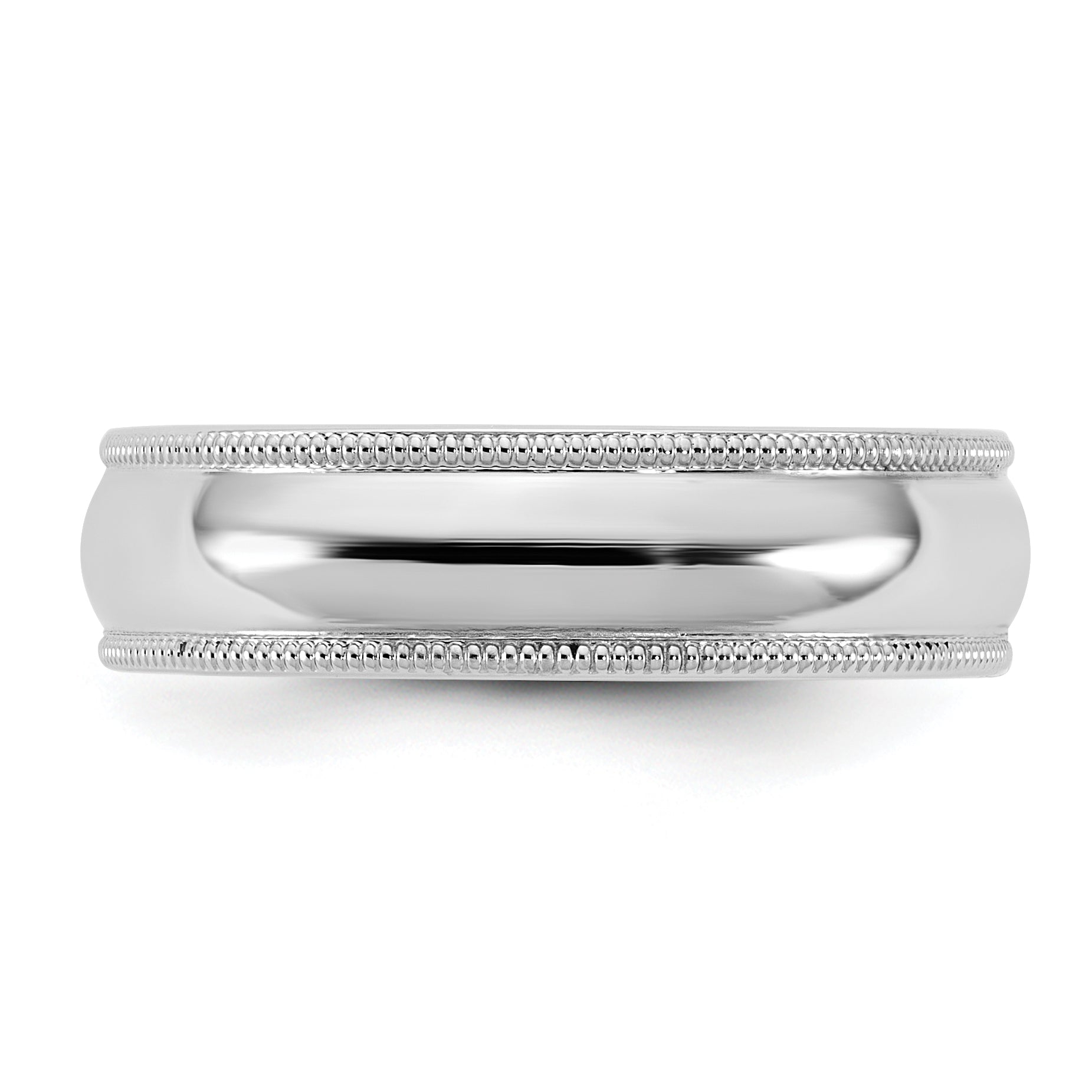 10K White Gold 10Kw 5.5mm Milgrain Comfort Fit Band Size 7