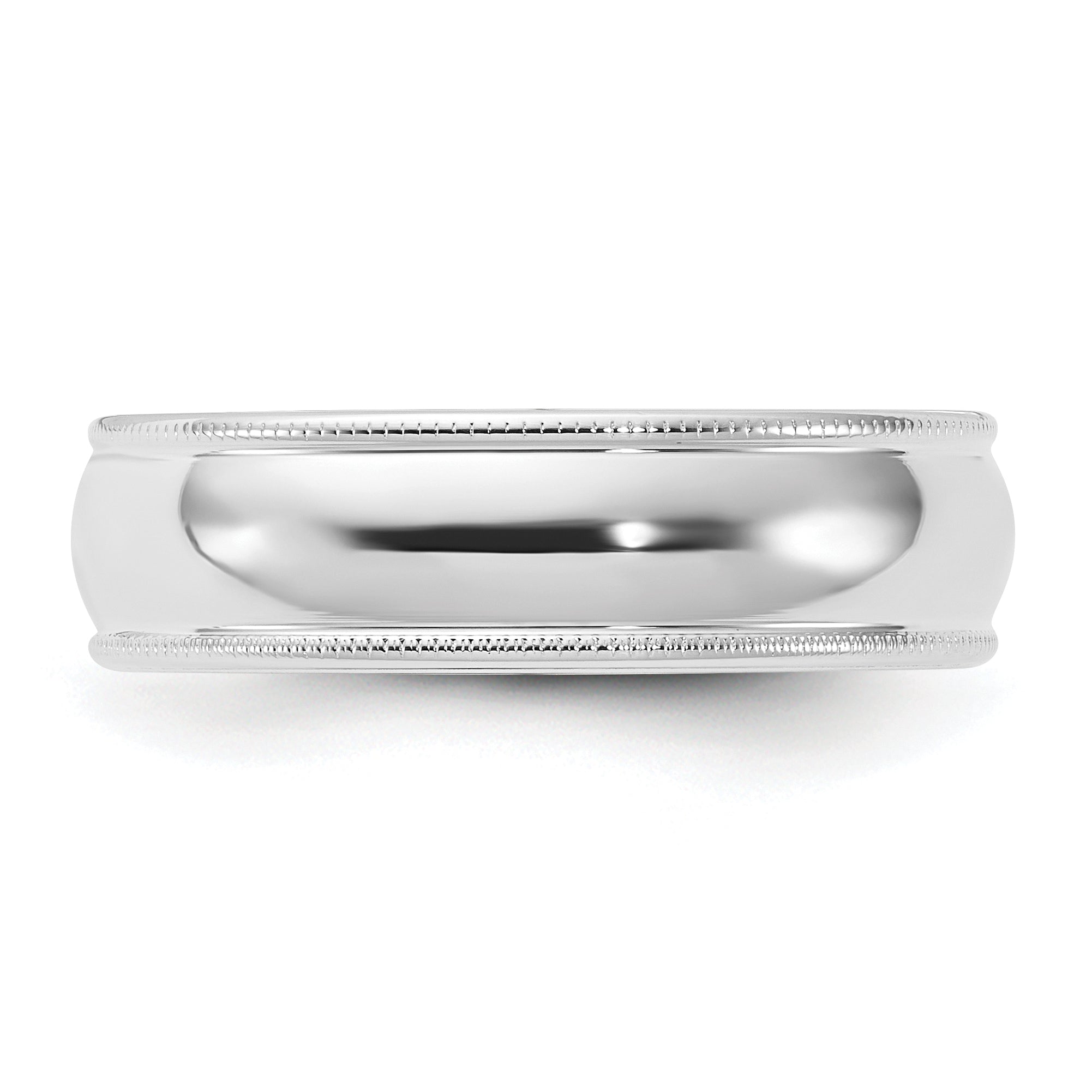Solid 14K White Gold 6mm Milgrain Comfort Fit Men's/Women's Wedding Band Ring Size 5.5
