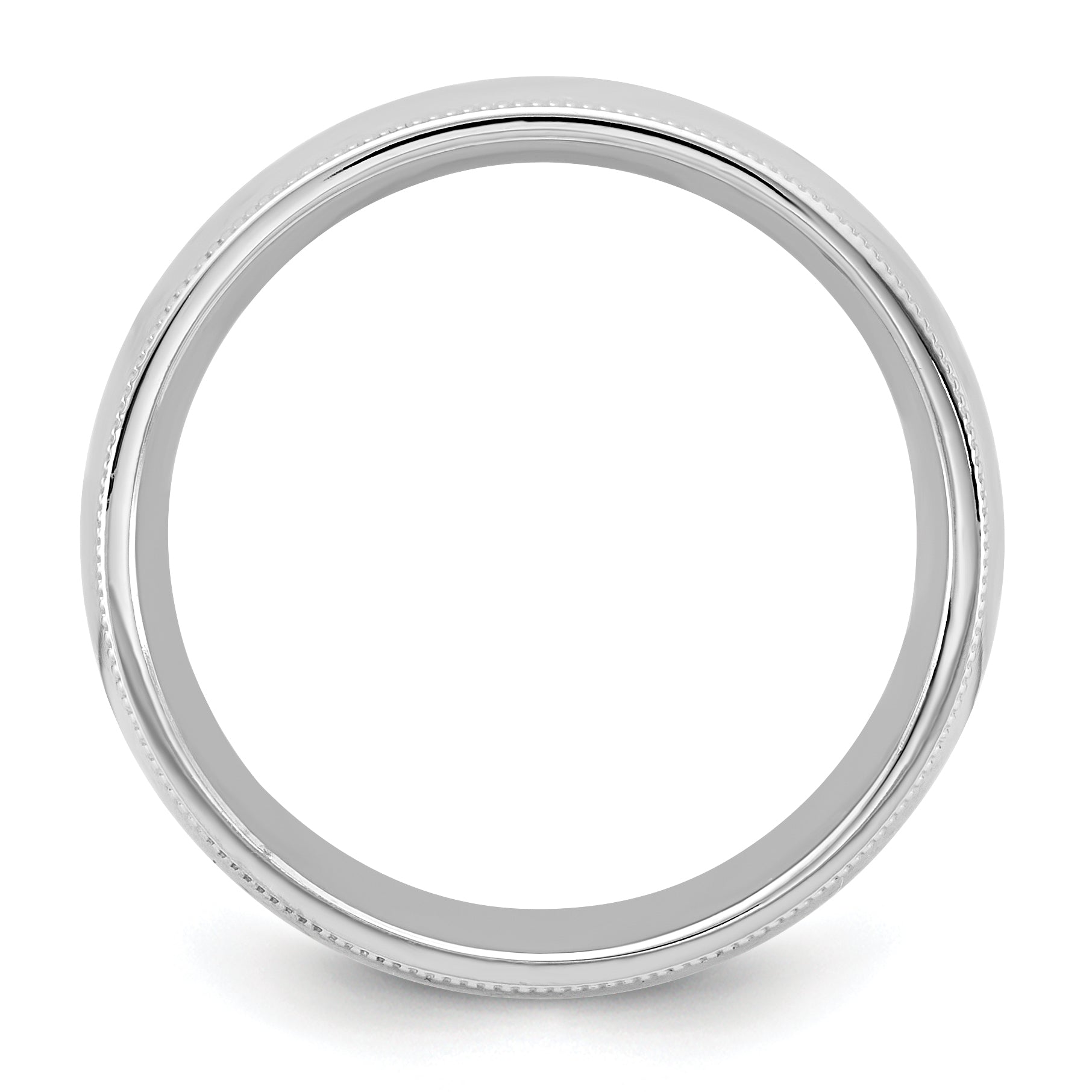 10K White Gold 10Kw 6.5mm Milgrain Comfort Fit Band Size 8.5