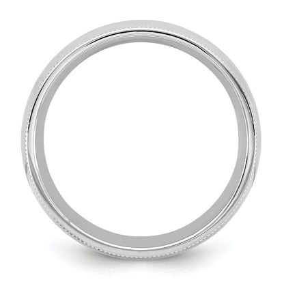 10K White Gold 10Kw 6.5mm Milgrain Comfort Fit Band Size 8.5