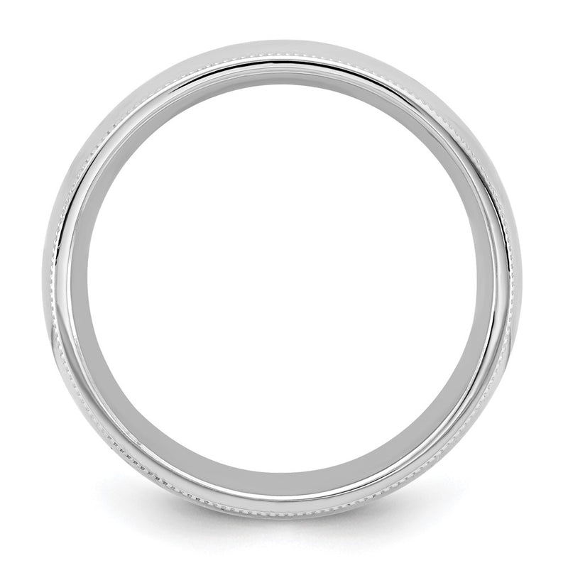 10K White Gold 10Kw 6.5mm Milgrain Comfort Fit Band Size 8.5