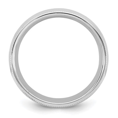 10K White Gold 10Kw 6.5mm Milgrain Comfort Fit Band Size 13.5