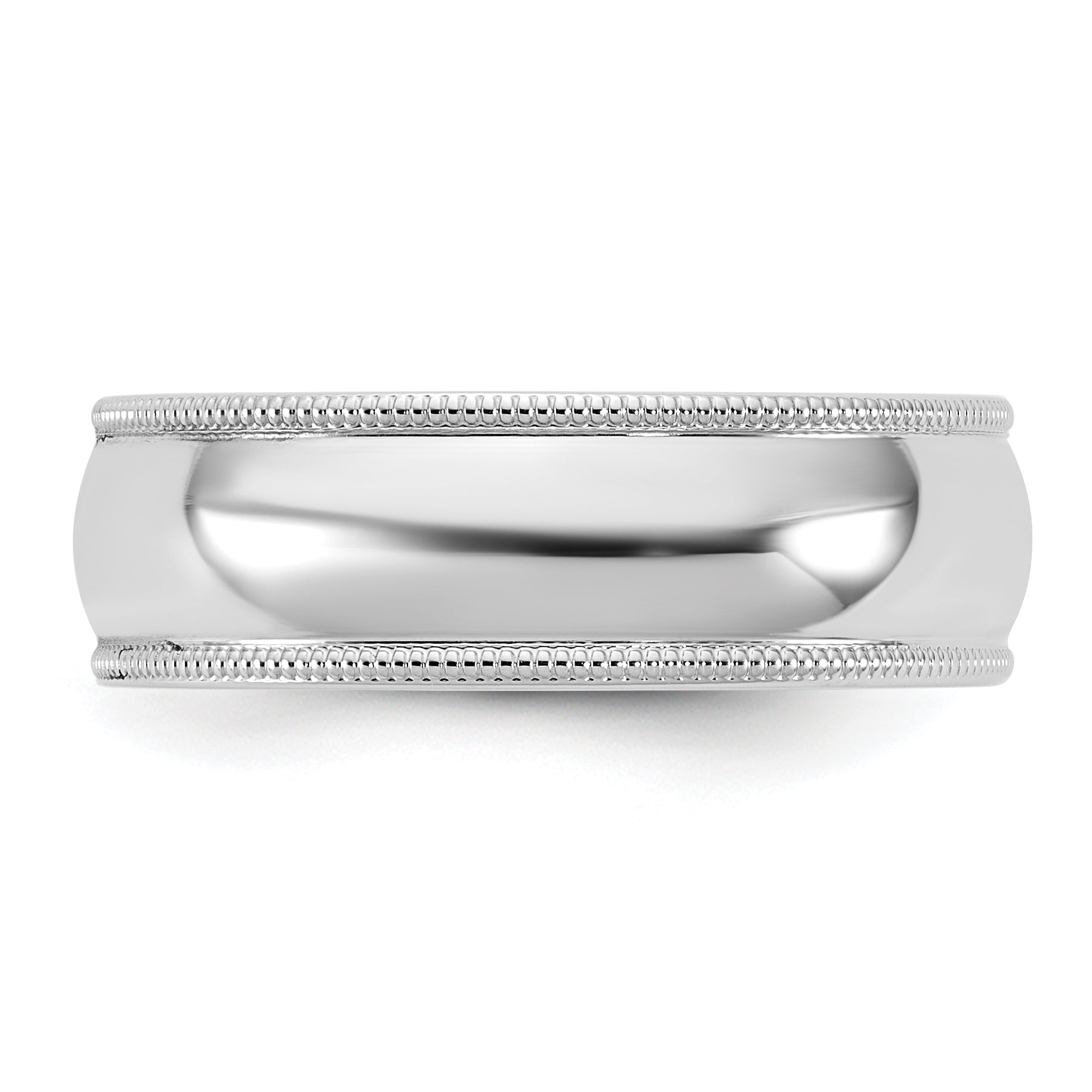10K White Gold 10Kw 6.5mm Milgrain Comfort Fit Band Size 8.5