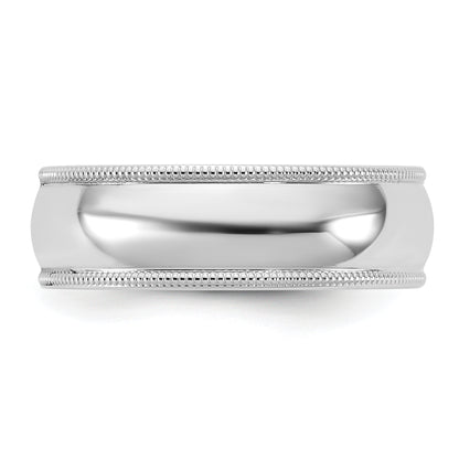 10K White Gold 10Kw 6.5mm Milgrain Comfort Fit Band Size 8.5
