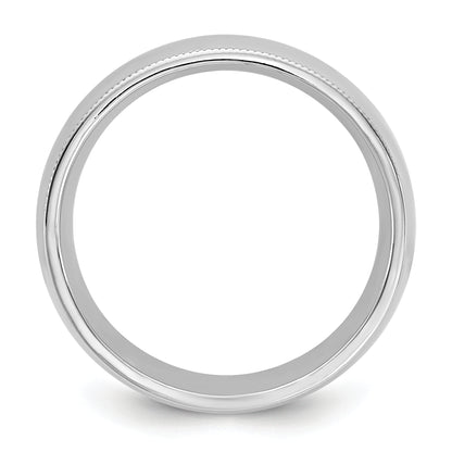 10K White Gold 10Kw 7mm Milgrain Comfort Fit Band Size 5